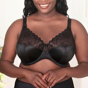 Goddess Cassie Banded Bra 36G Black NWOT